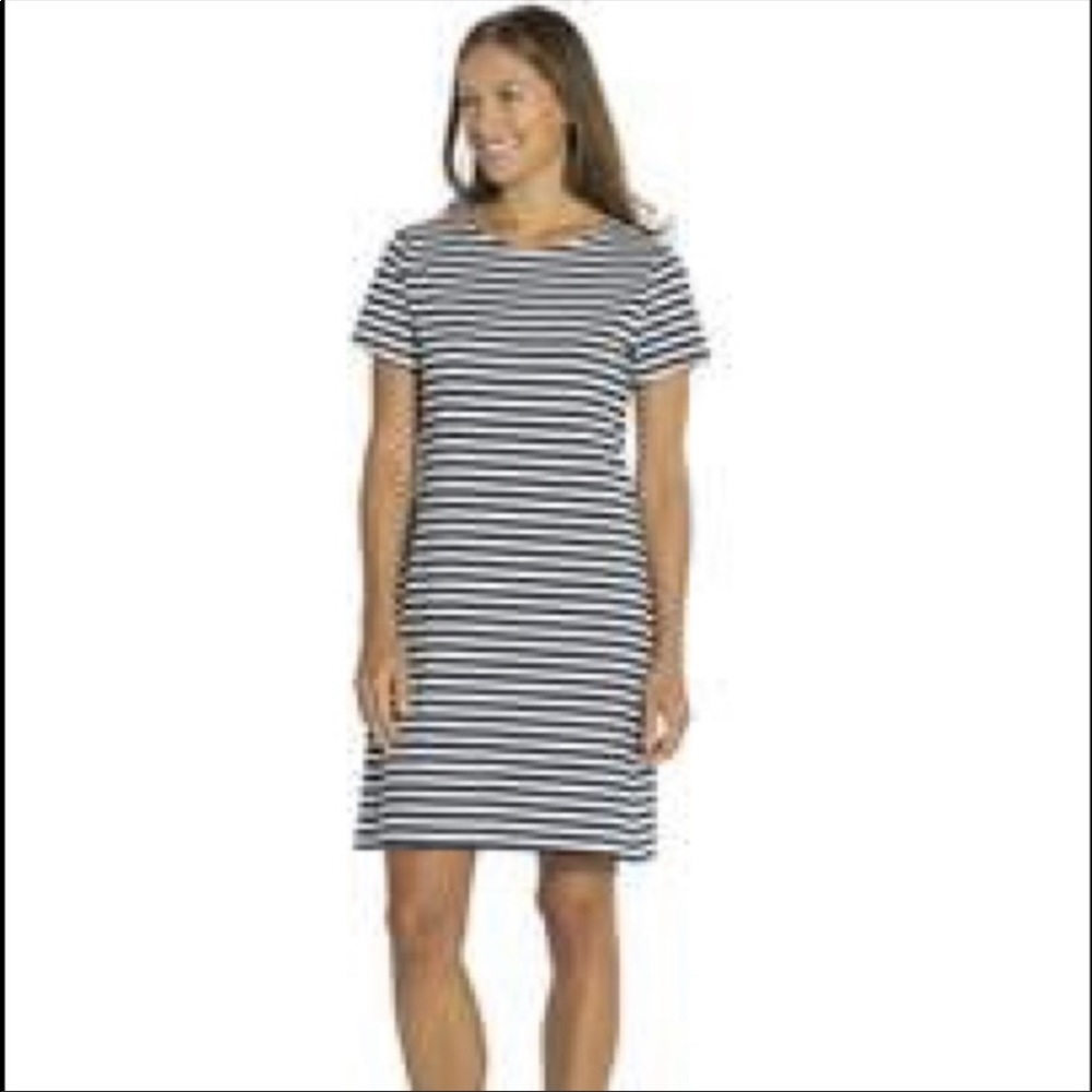 Sail to Sable blue and white striped shift dress XL